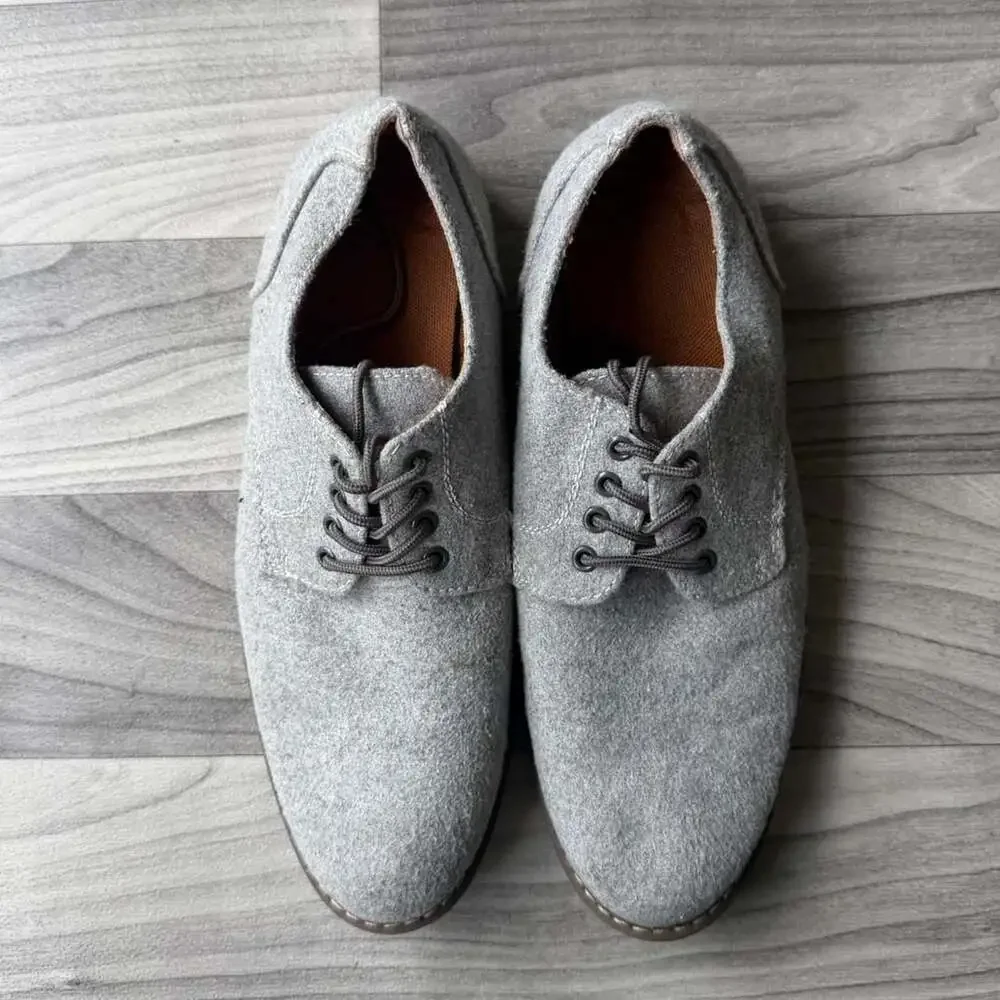 J.F. Sago Vintage Grey Textile Derby Dress Shoes